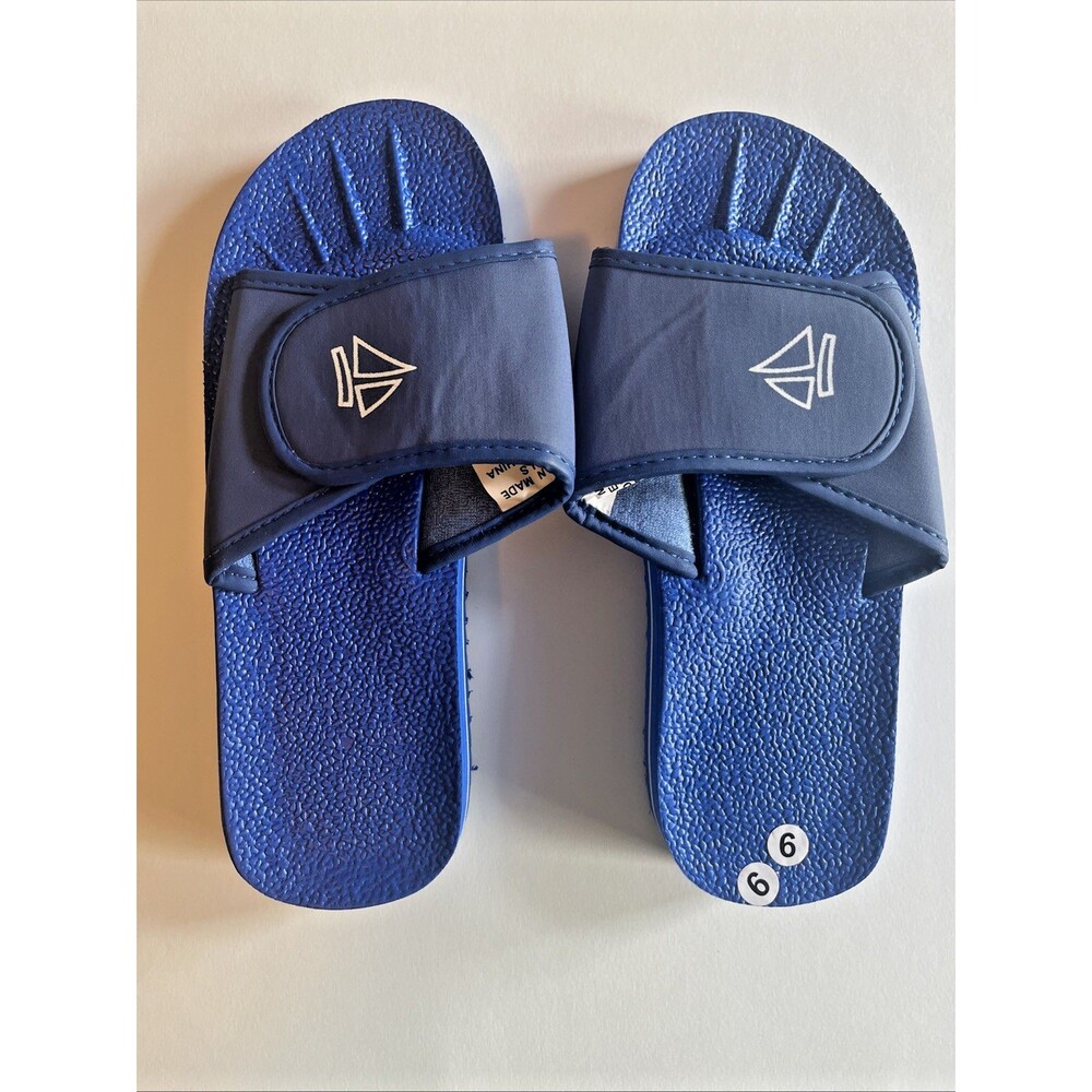 Nautical Slides Women’s 6 Royal Blue Beach Pool Adjustable Dorm Shower Shoes